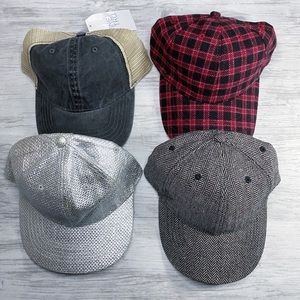 (4) Time and Tru Baseball Caps